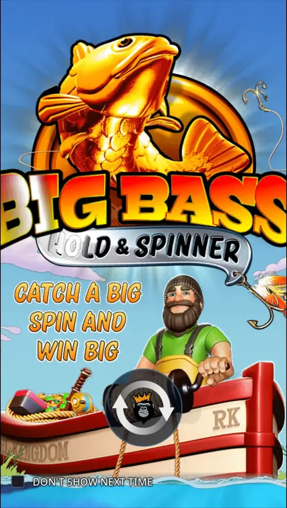 Big Bass Hold and Spinner on a phone in portrait mode