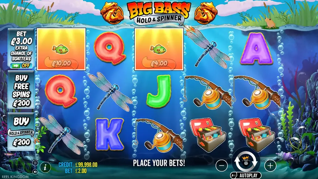 A spin of Big Bass Hold and Spinner in the demo